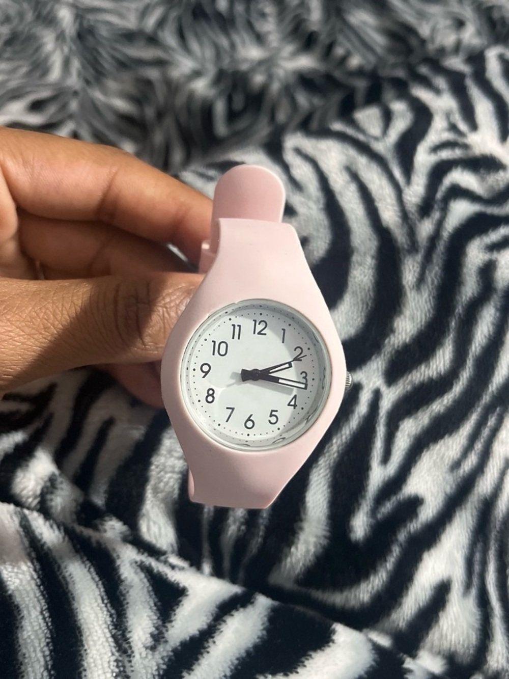 Kids Pink Silicone Snap-On Analog Watch